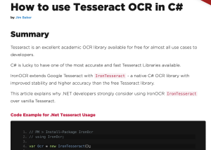 software - How to use Tesseract OCR in C# 2020.11.0 screenshot