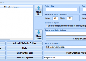 HTML Photo Gallery Generator Software screenshot