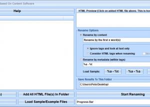 HTML Rename Multiple Files Based On Content Software screenshot