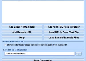 software - HTML To PDF Converter Software 7.0 screenshot