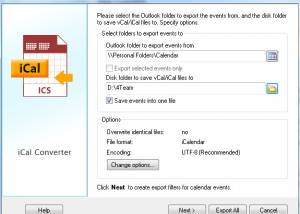 software - iCal Converter for Microsoft Outlook 1.00 screenshot