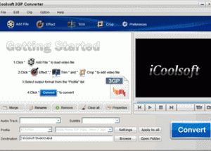 software - iCoolsoft 3GP Converter 3.1.10 screenshot