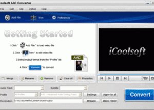 software - iCoolsoft AAC Converter 3.1.10 screenshot