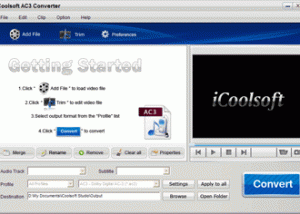 software - iCoolsoft AC3 Converter 3.1.10 screenshot
