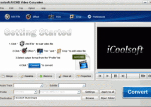 software - iCoolsoft AVCHD Video Converter 3.1.10 screenshot