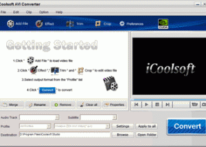 software - iCoolsoft AVI Converter 3.1.12 screenshot