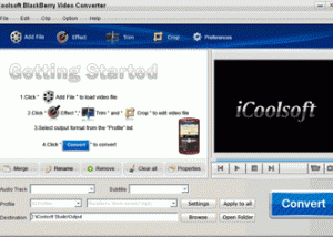 software - iCoolsoft BlackBerry Video Converter 3.1.10 screenshot