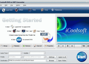 iCoolsoft DVD to 3GP Converter screenshot