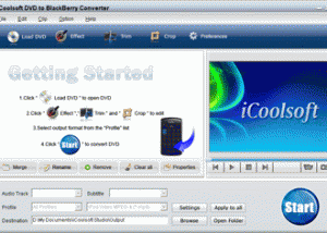 software - iCoolsoft DVD to BlackBerry Converter 3.1.10 screenshot