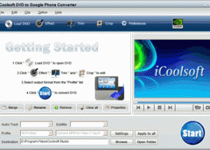 software - iCoolsoft DVD to Google Phone Converter 3.1.12 screenshot