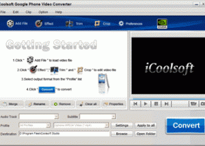 iCoolsoft Google Phone Video Converter screenshot