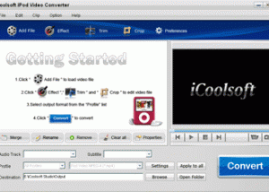 software - iCoolsoft iPod Video Converter 3.1.10 screenshot