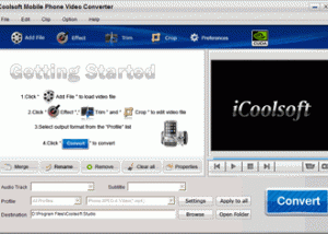 software - iCoolsoft Mobile Phone Video Converter 3.1.12 screenshot