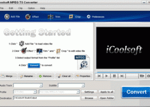 iCoolsoft MPEG TS Converter screenshot