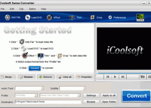 iCoolsoft Sansa Converter screenshot