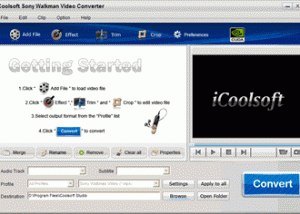 iCoolsoft Sony Walkman Video Converter screenshot