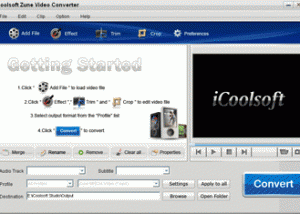 iCoolsoft Zune Video Converter screenshot