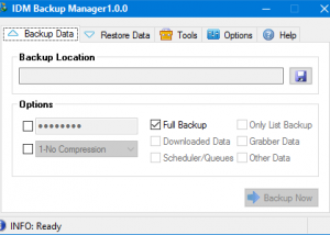 IDM Backup Manager screenshot