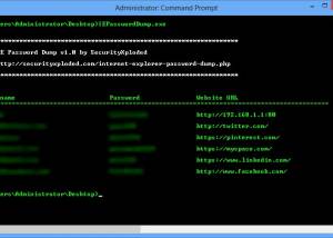 software - IE Password Dump 5.0 screenshot