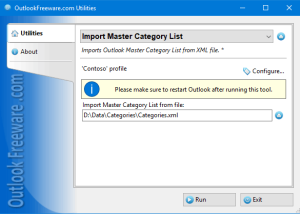 software - Import Master Category List for Outlook 5.0 screenshot