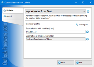 software - Import Notes from Text for Outlook 5.0 screenshot