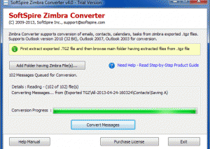 Import Zimbra emails into Outlook screenshot