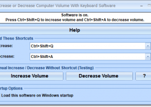 Increase or Decrease Computer Volume With Keyboard Software screenshot