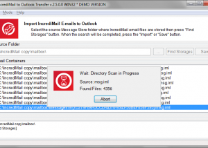 software - IncrediMail to Outlook Transfer 5.3.3.2 screenshot
