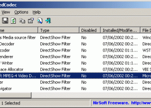 InstalledCodec screenshot