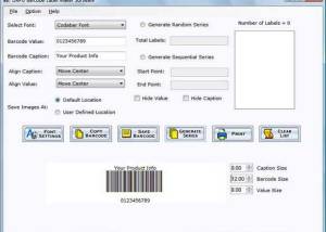 Inventory Barcode Labels Creator screenshot