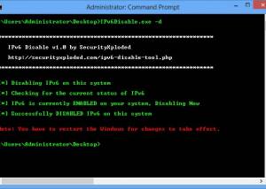 IPv6 Disable screenshot