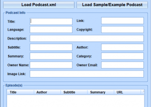 software - iTunes Podcast.xml Editor Software 7.0 screenshot