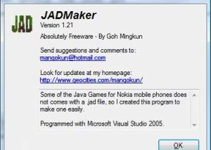 software - JADMaker 1.21 screenshot