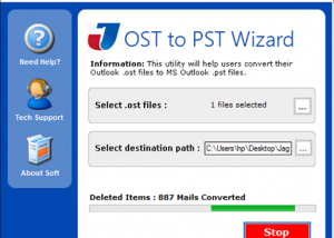 software - Jagware OST to PST Wizard 3.0 screenshot