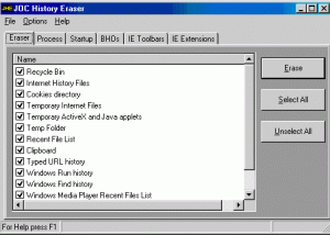 JOC History Eraser screenshot