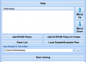 Join Multiple EPUB Files Into One Software screenshot