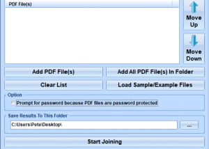 Join Multiple PDF Files Into One Software screenshot