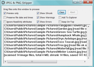 software - JPEG & PNG Stripper 1.5.7.70 screenshot