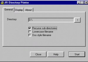 software - JR Directory Printer 1.2 screenshot