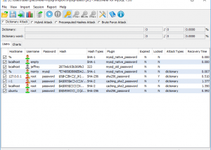 JRecoverer for MySQL Passwords screenshot