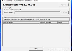 software - K7 Disinfector 12.1.0.247 screenshot