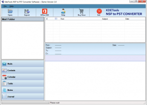 software - KDETools Export NSF to PST 1.0 screenshot