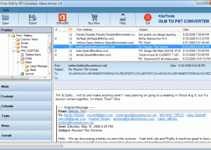 software - KDETools OLM to PST Converter 1.0 screenshot