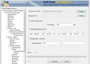 software - KDETools PST Splitter 1.0 screenshot