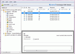 Kernel Exchange EDB Viewer screenshot