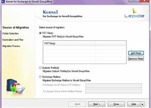 Kernel for Exchange to Novell GroupWise screenshot