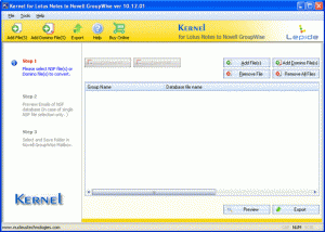 software - Kernel for Lotus Notes to Novell GroupWise 10.12.01 screenshot