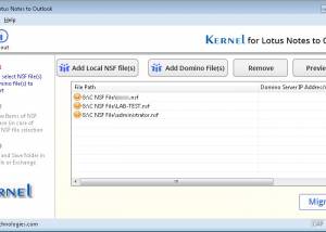 software - Kernel for Lotus Notes to Outlook 17.1 screenshot