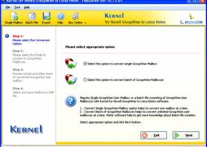 software - Kernel for Novell GroupWise to Lotus Notes 10.12.01 screenshot