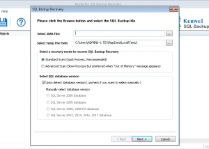 software - Kernel SQL Backup Recovery 18.1 screenshot